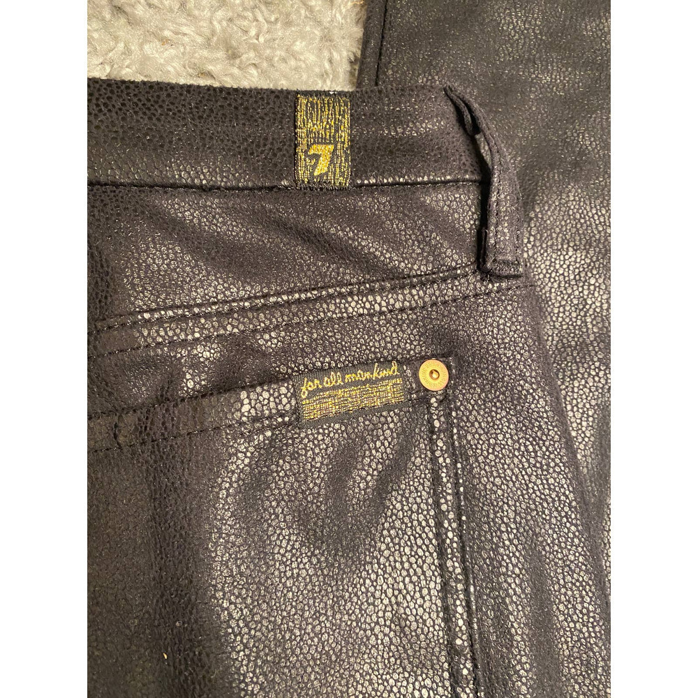 7 for all mankind black crackle coated pants - Picture 6 of 10